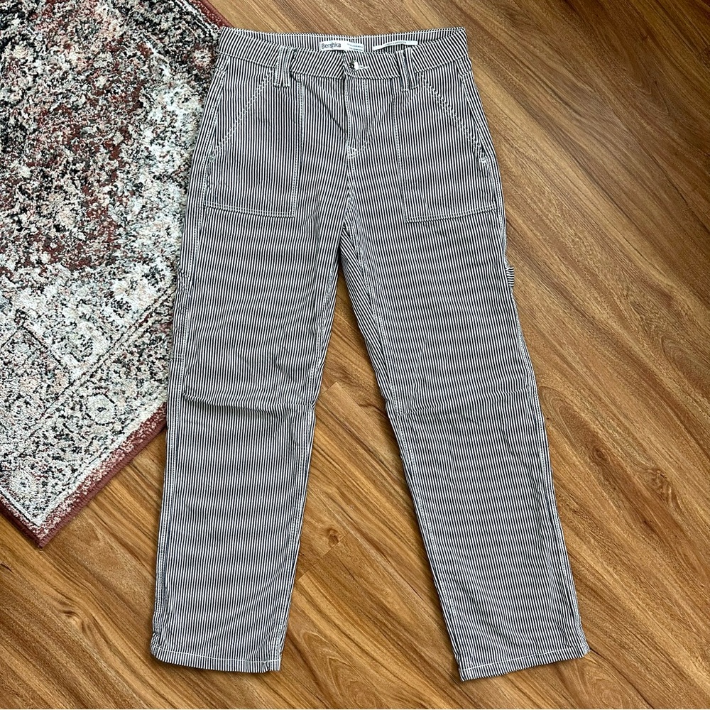 Bershka Striped Carpenter Chino Pants - Picture 2 of 9